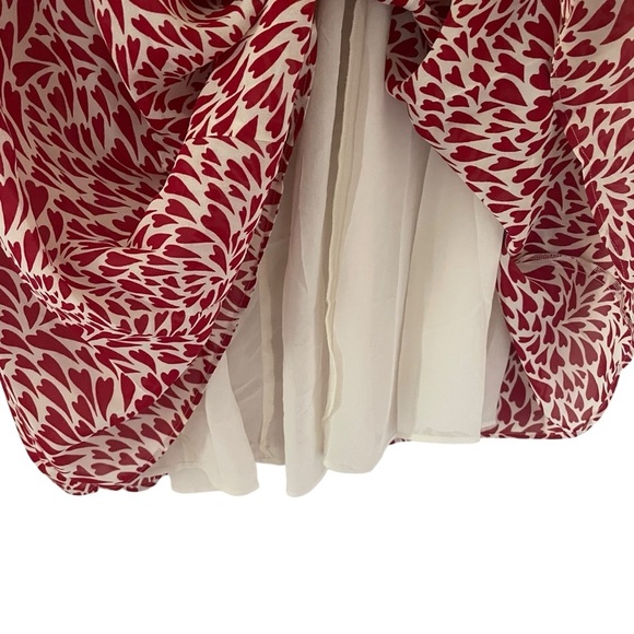 Reformation Alisa Heart Love Red and White Sundress with Flutter Sleeves NWT - Picture 11 of 16
